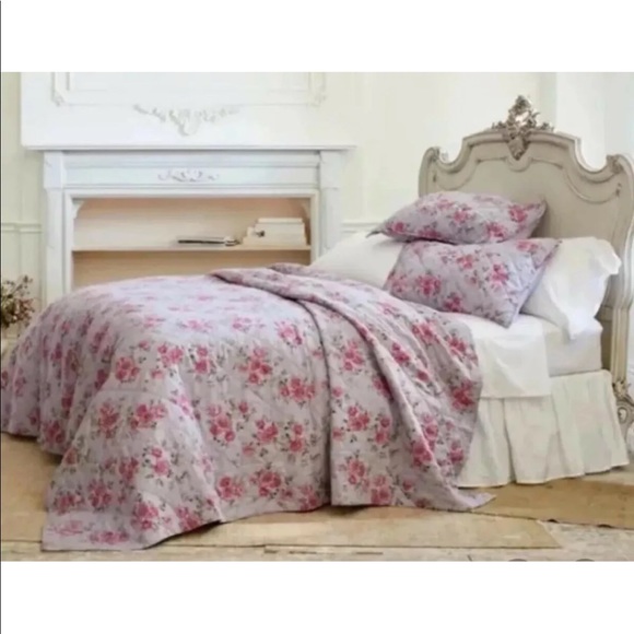 Smply Shabby Chic Rose Berry Fl Twin Quilt Nwt